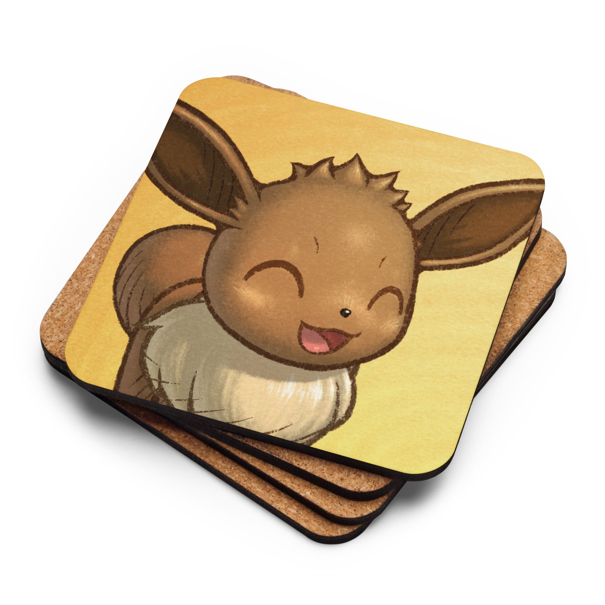 PMD Happy pfp Cork-back Coasters