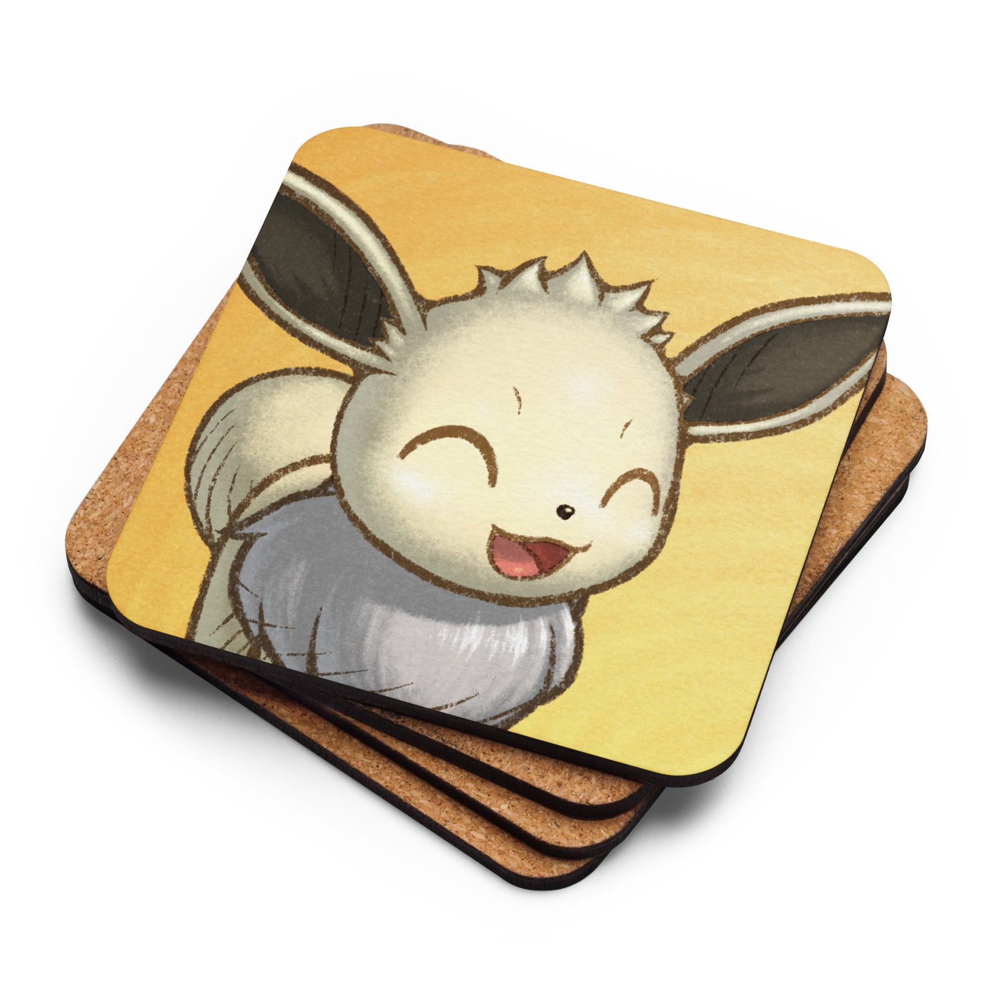 PMD Happy pfp Cork-back Coasters