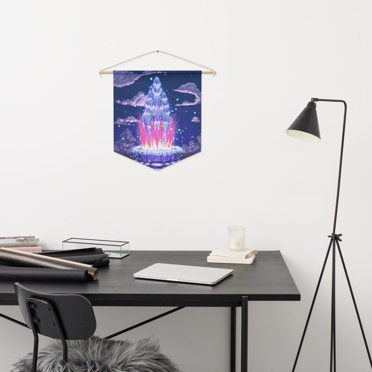 Fogbound Lake Geyser Pennant Banner