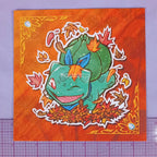 Autumn Grass Frog 5.5" Square Postcard