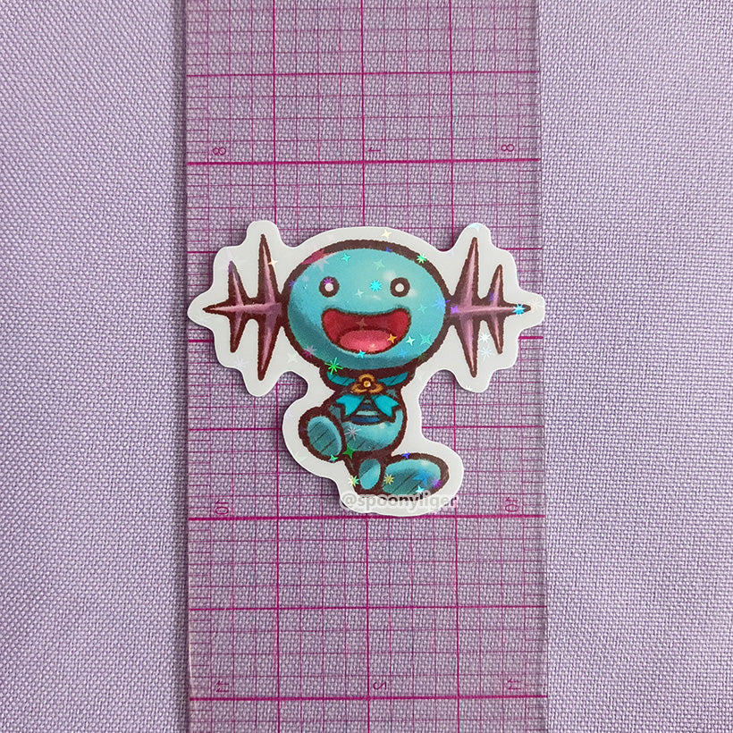 Lively Blue Axolotl 2" Clear Holographic Sticker